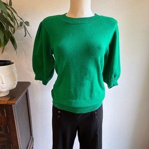 Apple Green Anthropologie Short Sleeve Sweater, Size Large